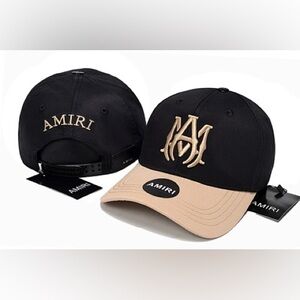 AMIRI Black and Tan Logo Cap